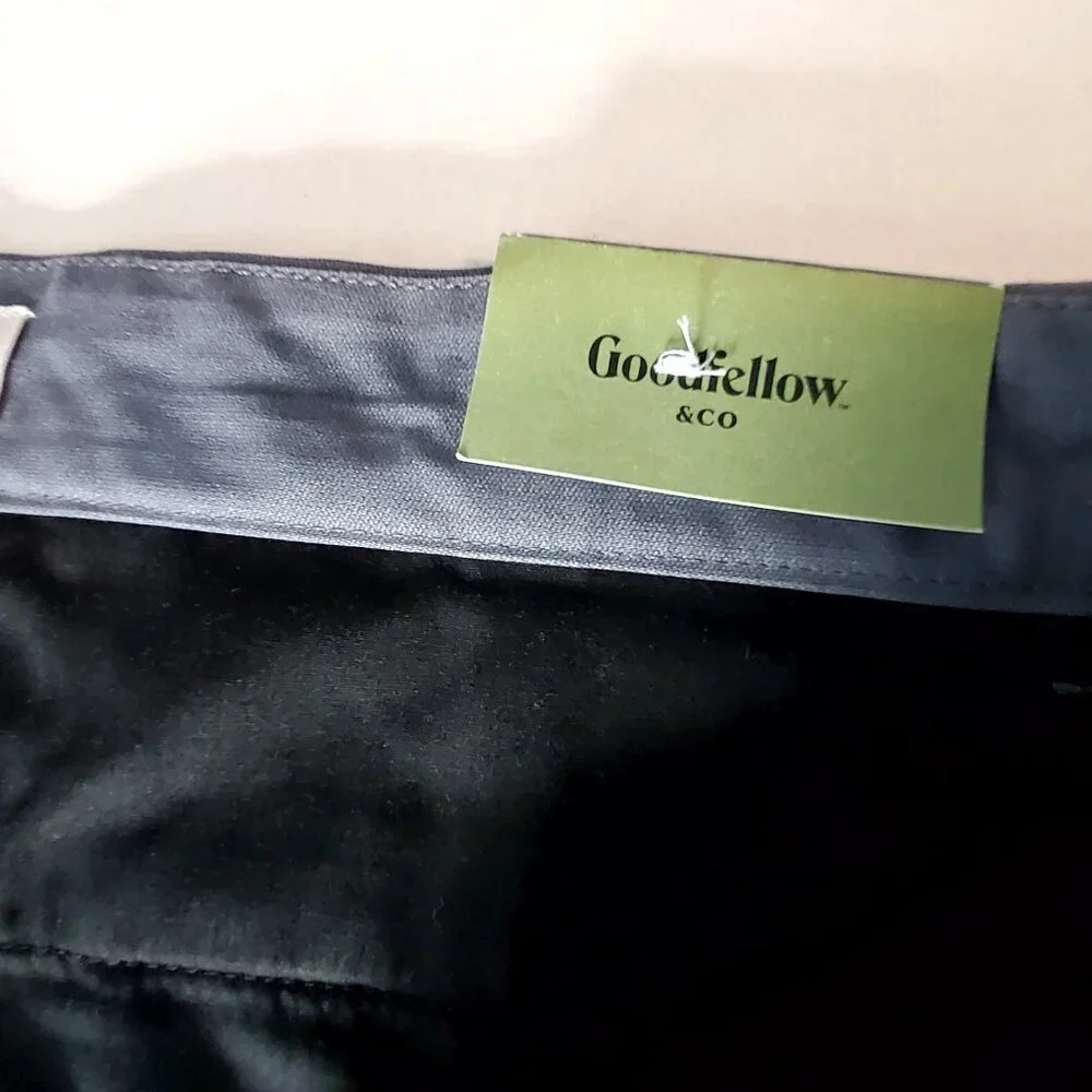 Good Fellow Pleated Trouser Mens Cotton Stretch Slim Tapered Leg Chinos W36 L32 - Picture 11 of 12